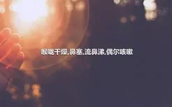 喉咙干燥,鼻塞,流鼻涕,偶尔咳嗽