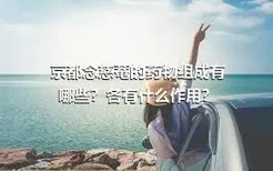 京都念慈菴的药物组成有哪些？各有什么作用？