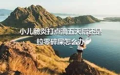 小儿肠炎打点滴五天后还是拉零碎屎怎么办