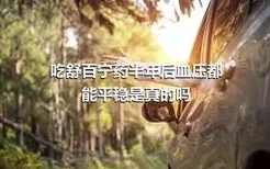 吃舒百宁药半年后血压都能平稳是真的吗