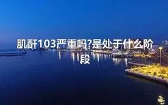 肌酐103严重吗?是处于什么阶段