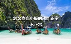 怎么查血小板的功能正常不正常