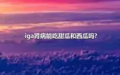 iga肾病能吃甜瓜和西瓜吗?